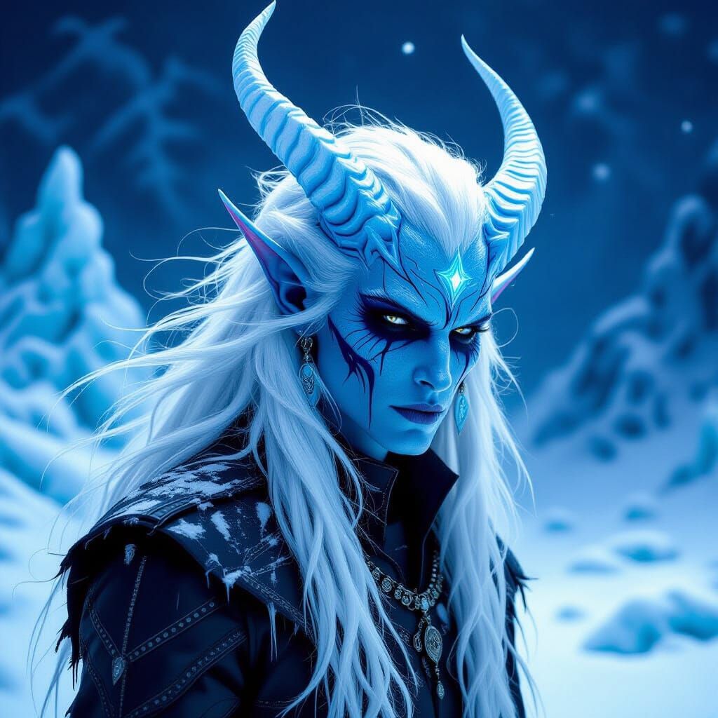 Icy Devil in Dark Fantasy Style