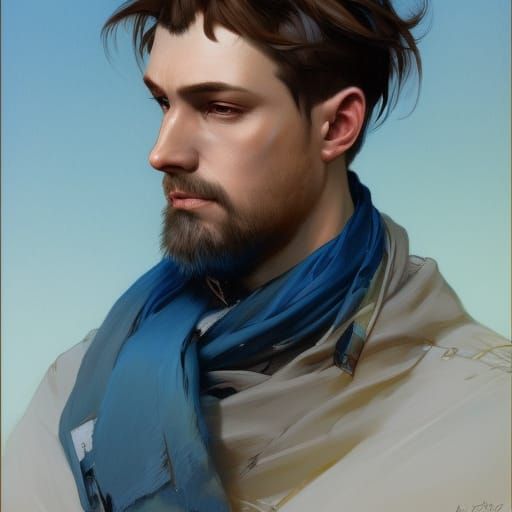 Detailed Portrait of Brown-Haired Man in Unreal Engine