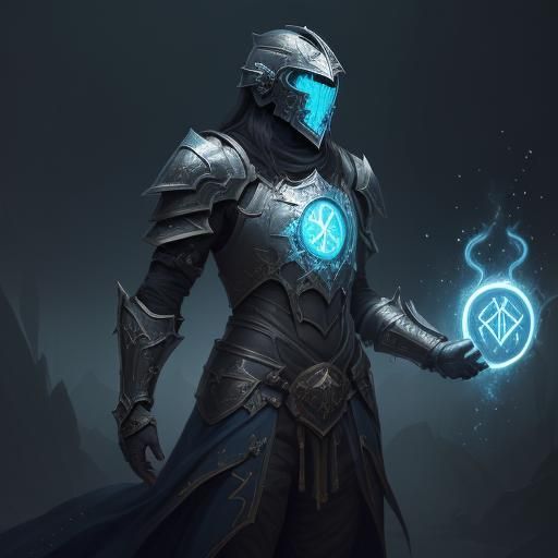 Arcane Plate Armor Radiating Magical Energy