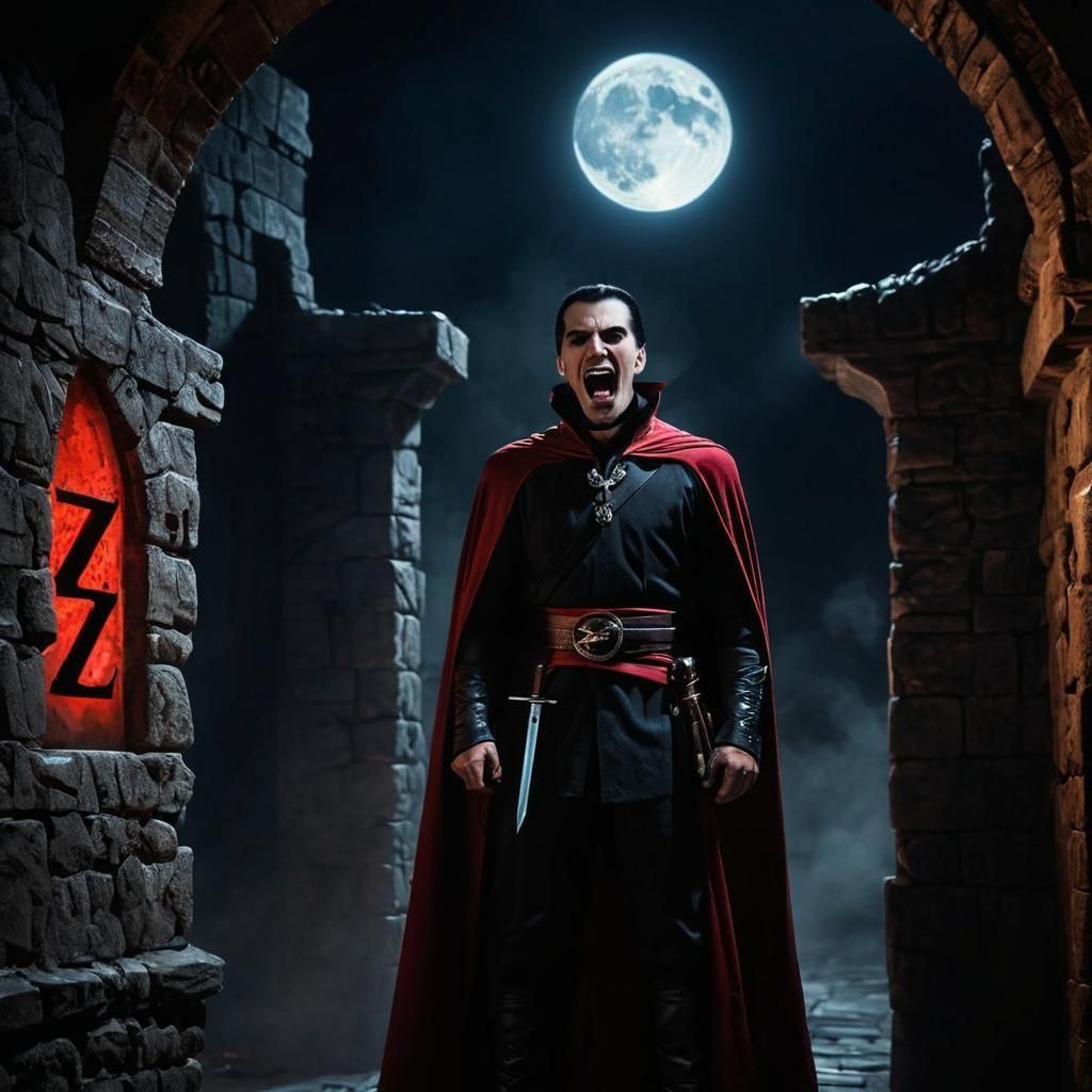 Zorro Triumphant: Carving Dracula in Hyperrealistic Splash A...