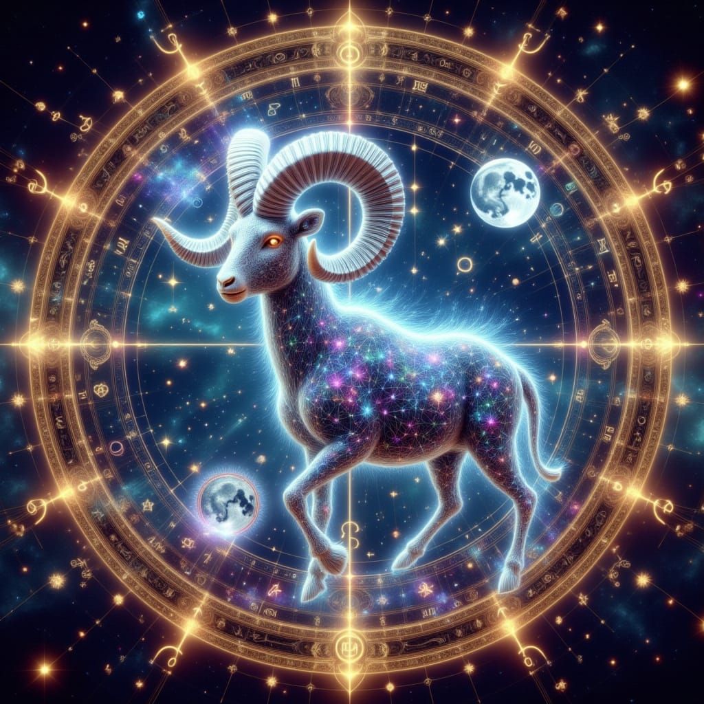 Capricorn Zodiac Sign with Celestial Alignment