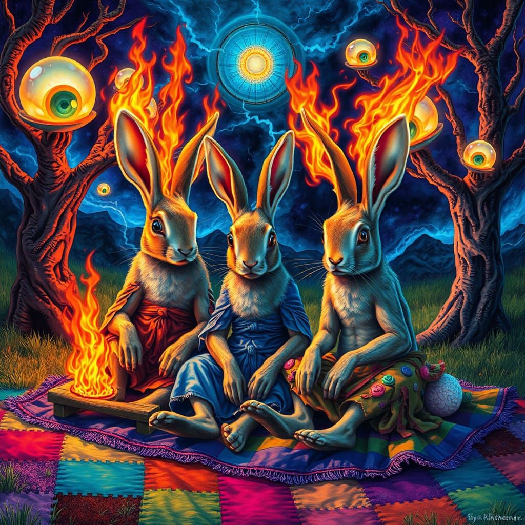 Rabbit People Picnic in Geomagnetic Storm, Chaoscore Style