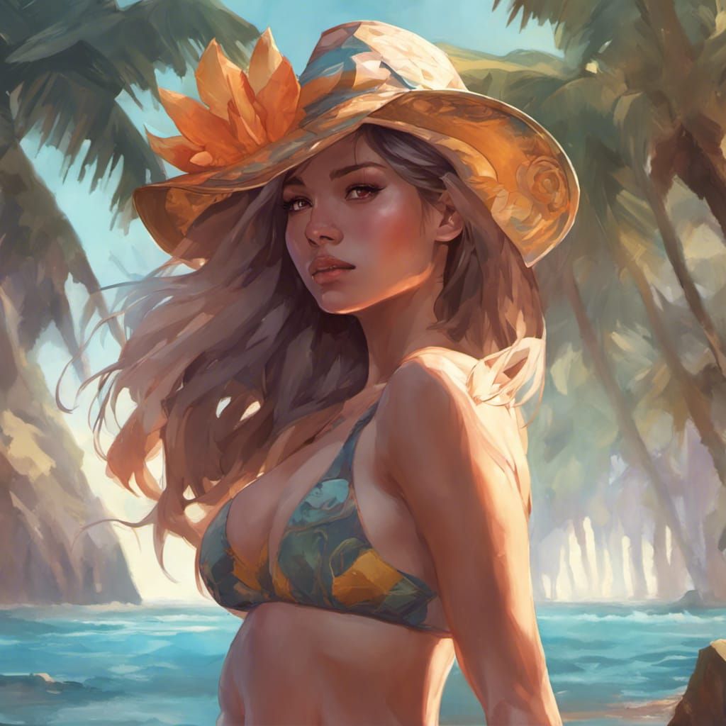 Portrait of Woman with Dynamic Lighting