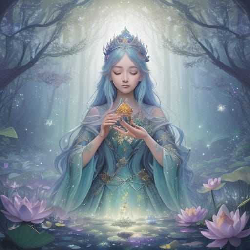 Enchanted Forest Princess in Bioluminescent Fantasy