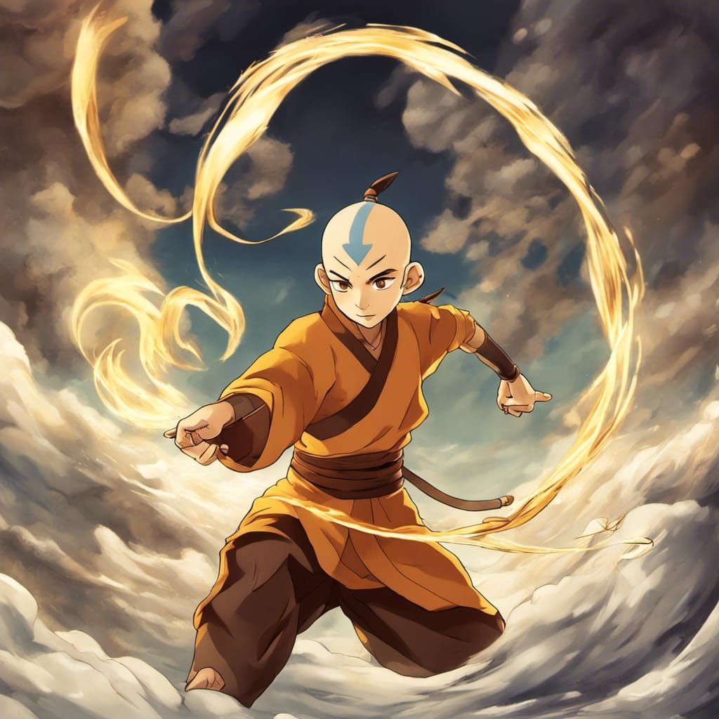 Anime Key Visual: Airbender in Japanese Manga Style