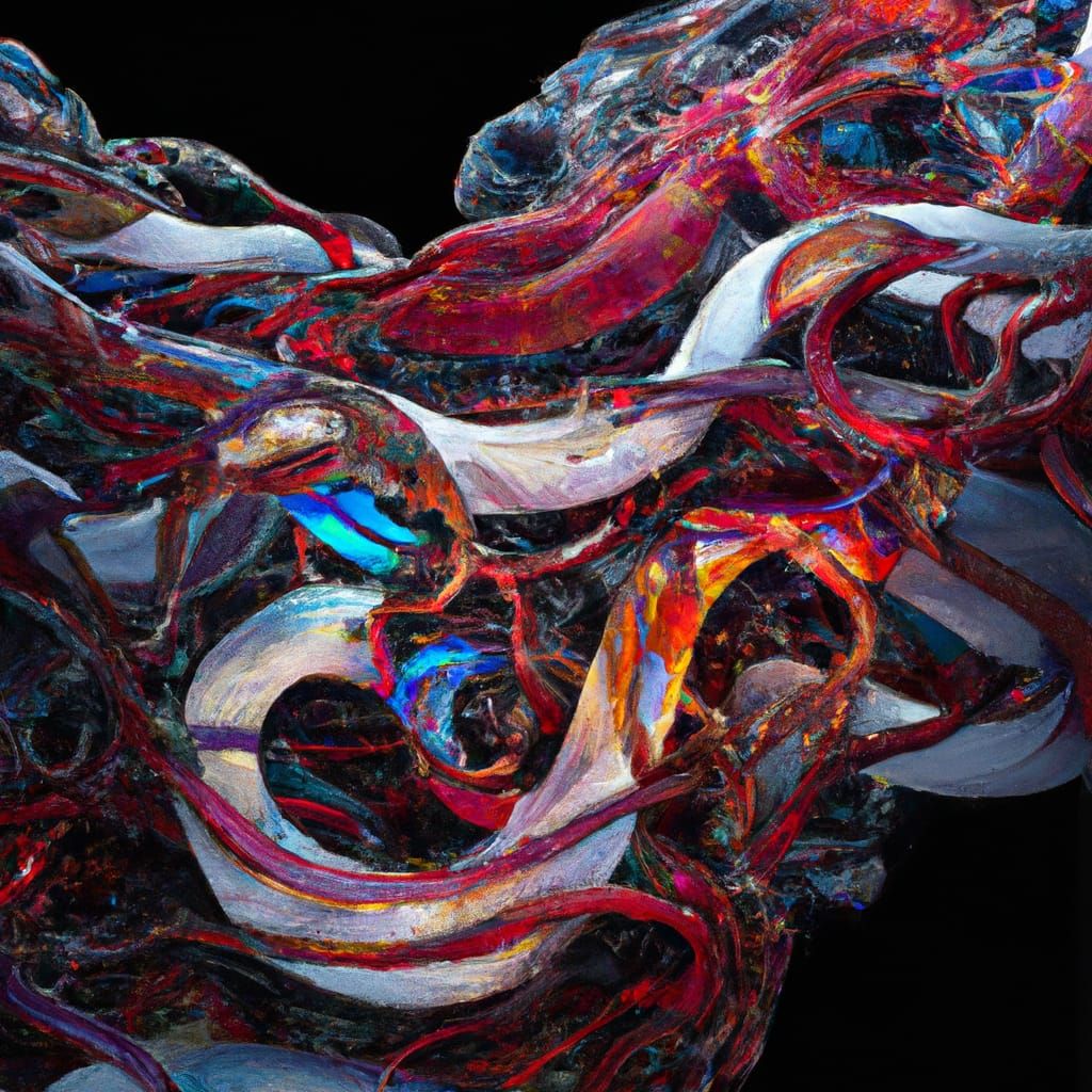 Ice and Fire DNA Strand in Mosaic Style