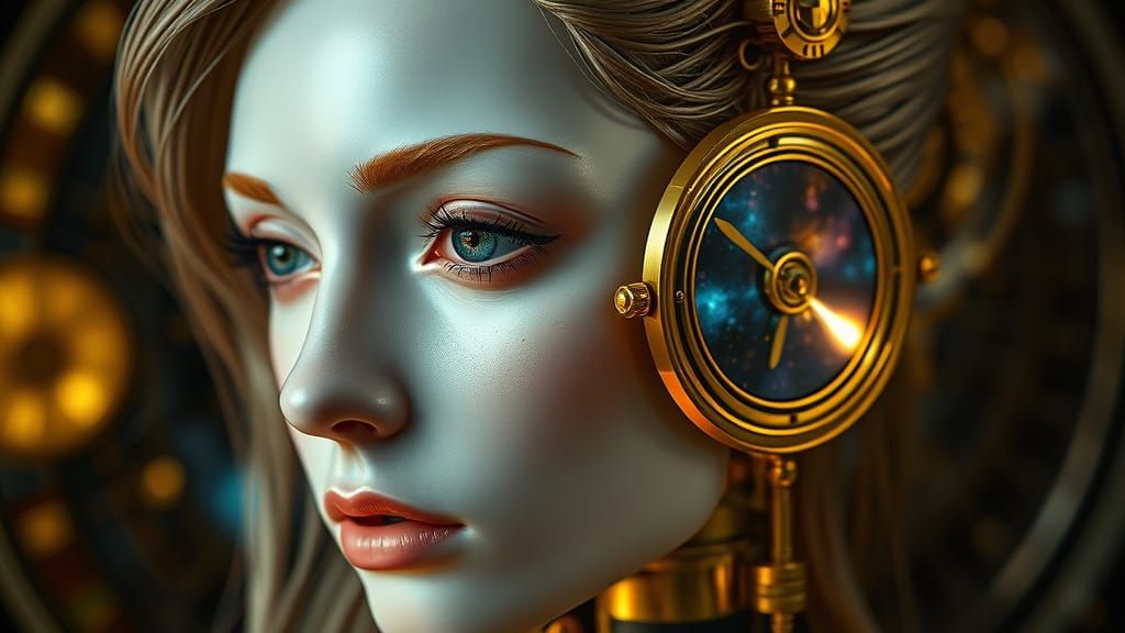 Automaton Guardian with Clockwork Iris and Fiber Optics