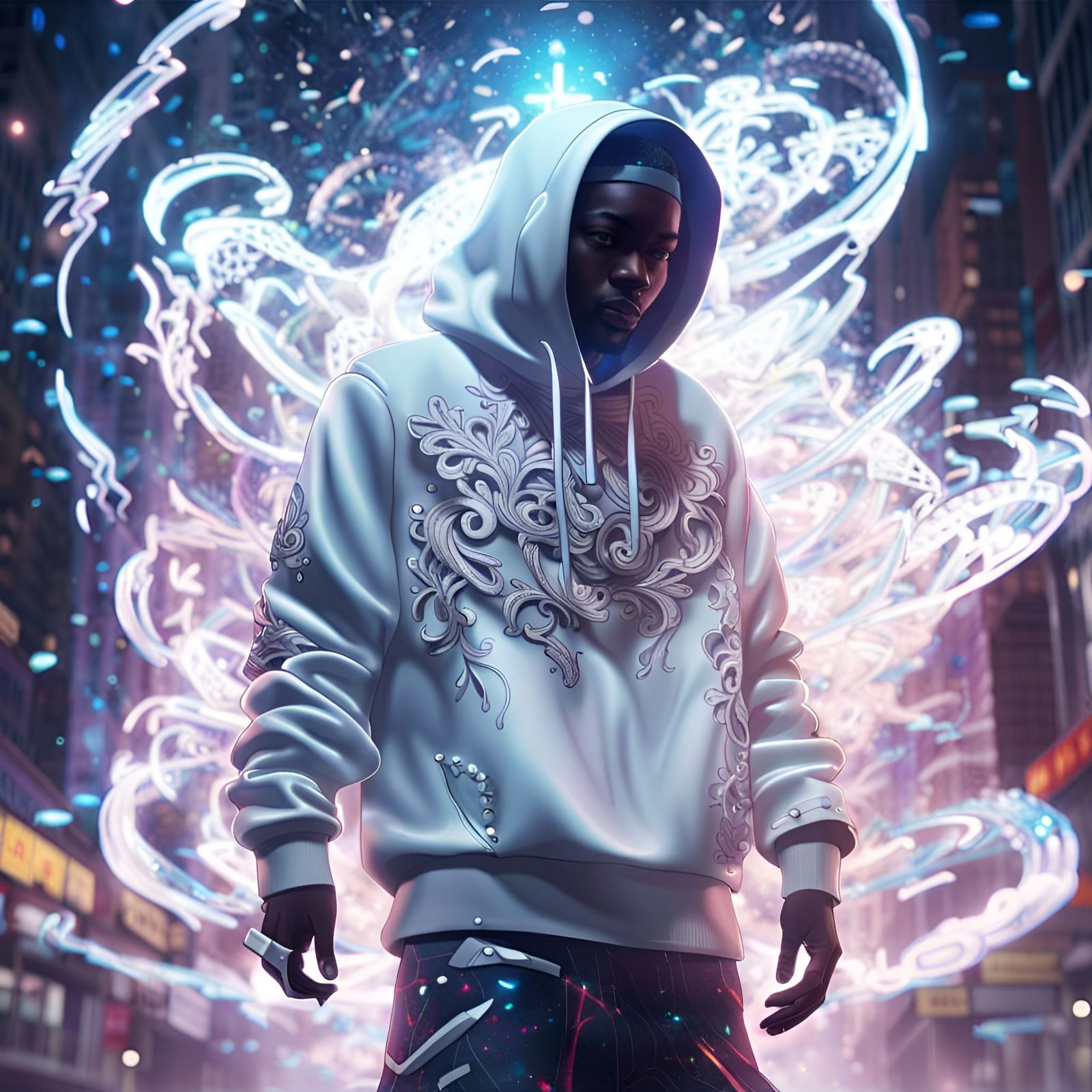 Filigree Hip Hop Artist in Galaxy Wave Style