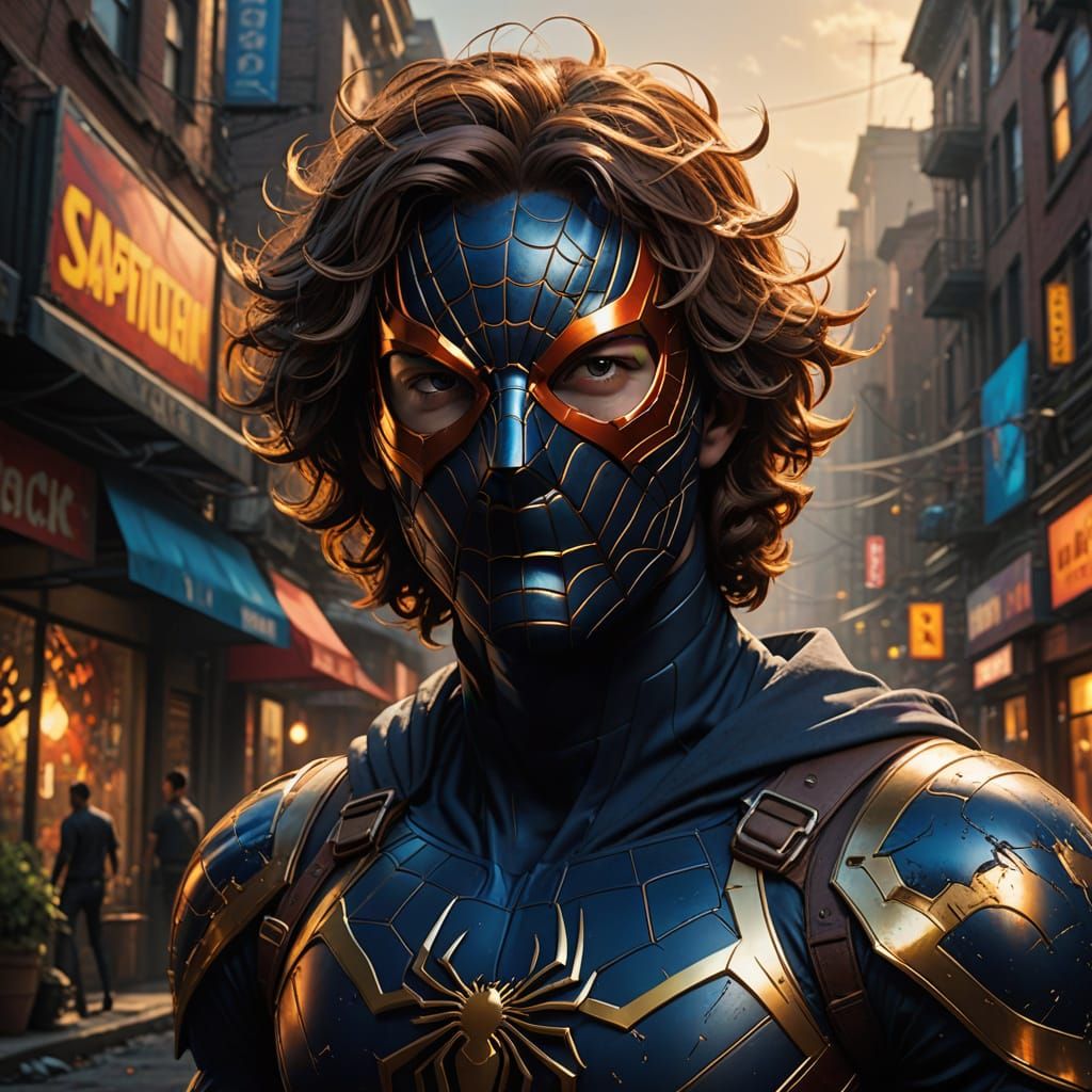 Heroic Spider-Man-Inspired Concept Art with Vibrant Colors a...