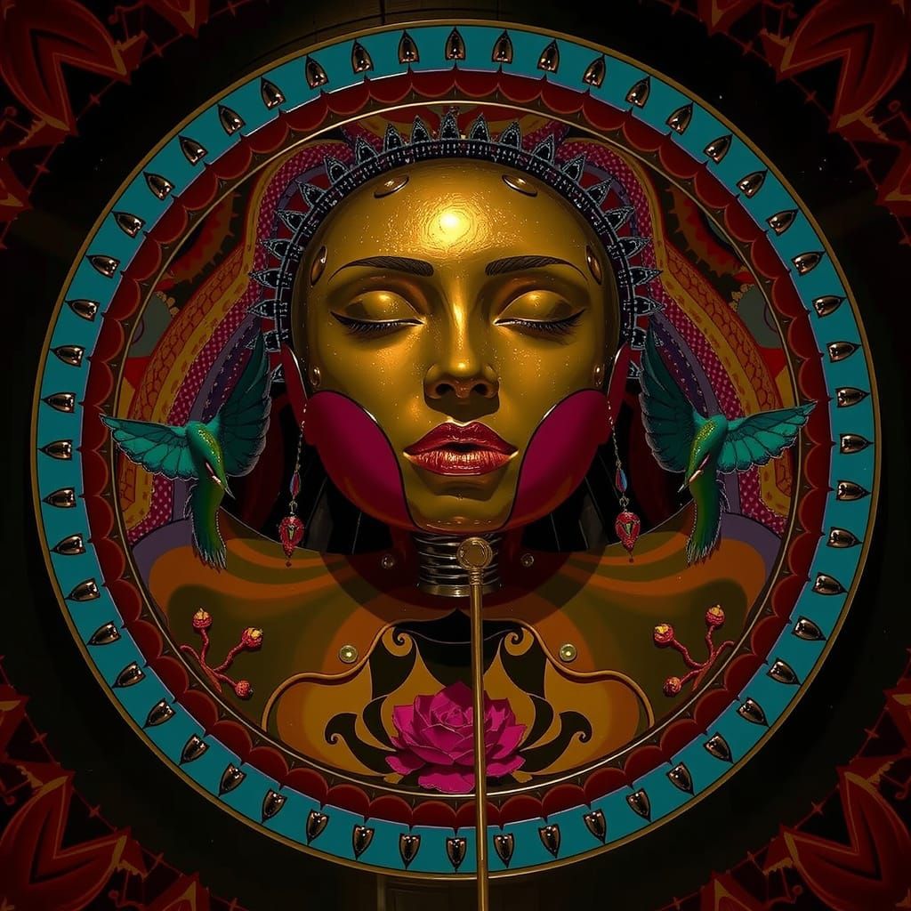 Hyperrealistic Chrome Lotus Sculpture with Optical Illusion