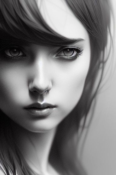 Elegant Noir Portrait in Digital Illustration Style