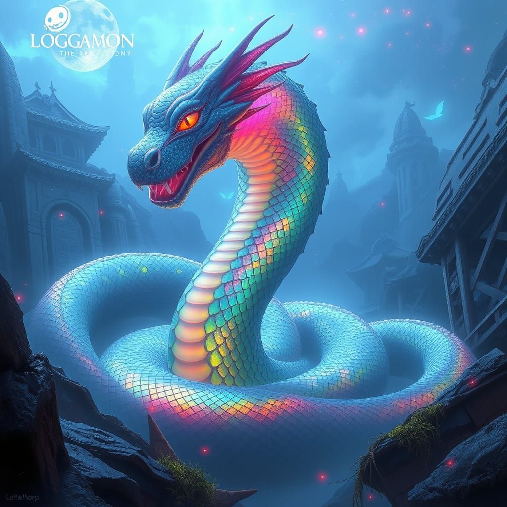 Iridescent Loogamon in Dreamlike Digital Art