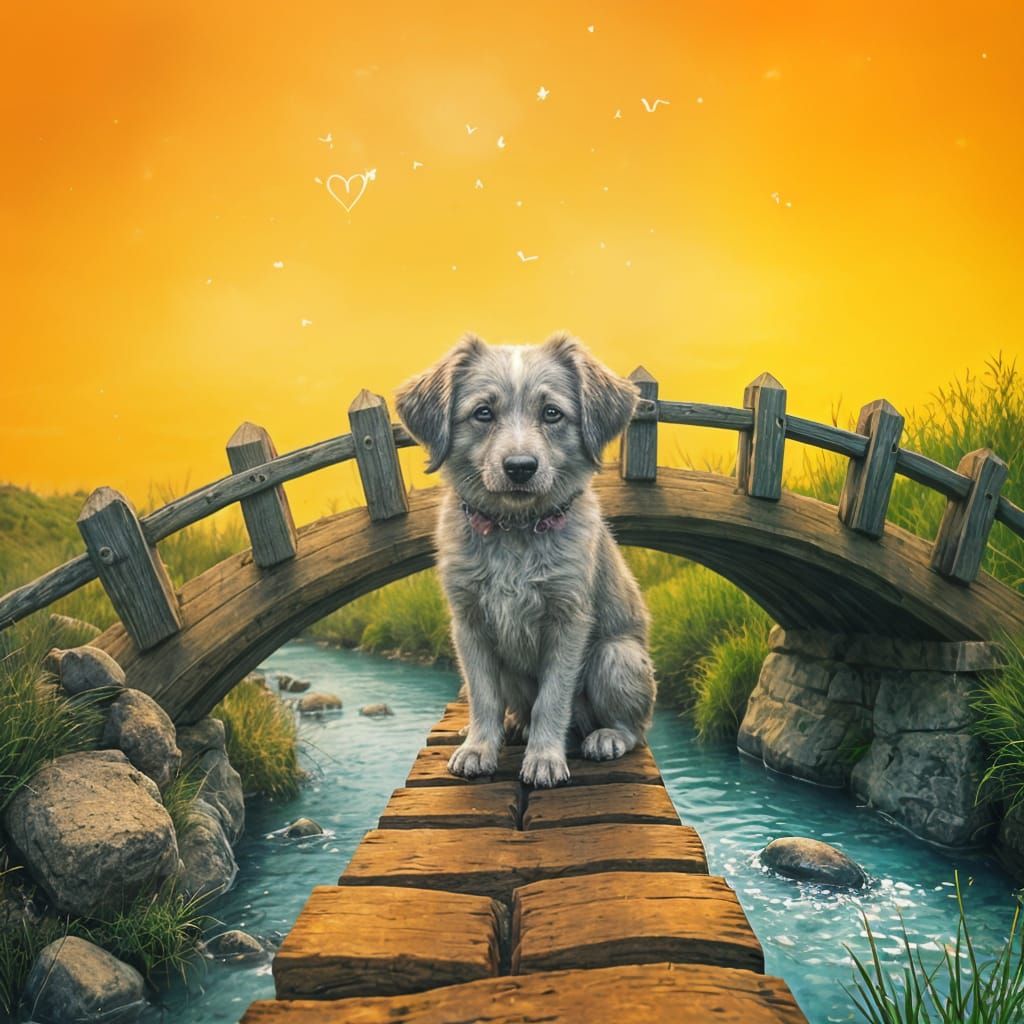 Dog's Journey to Rainbow Bridge Afterlife
