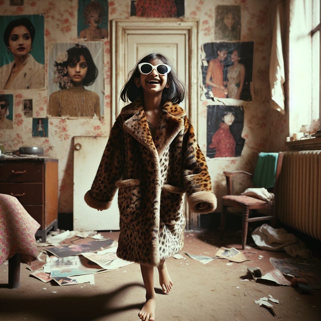 South Asian Girl Embracing Her Uniqueness in Vintage Style