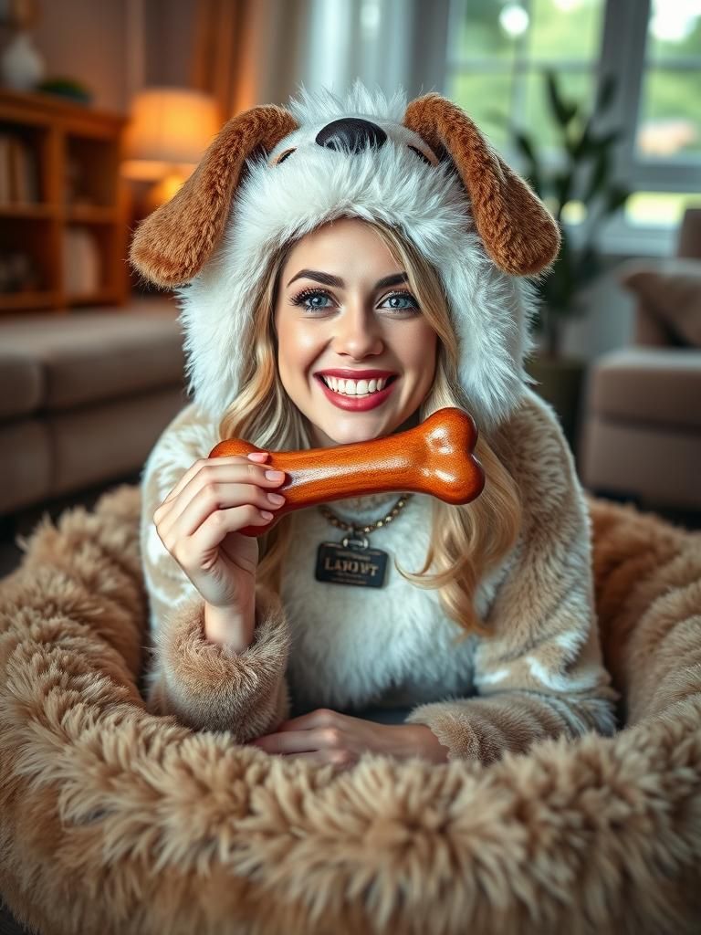 Woman in Dog Costume, Playful Portrait Photography