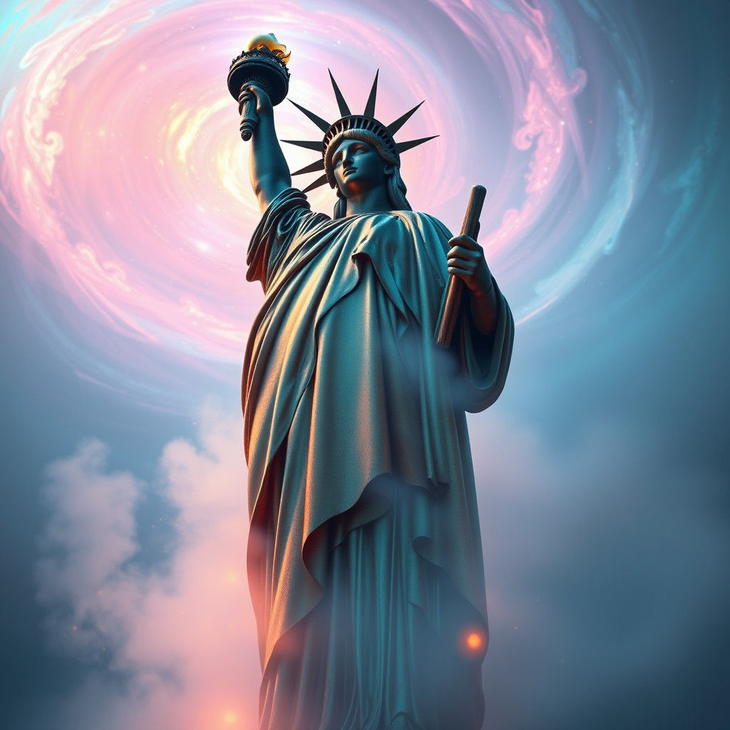 Statue of Liberty in Ethereal Fantasy Realm