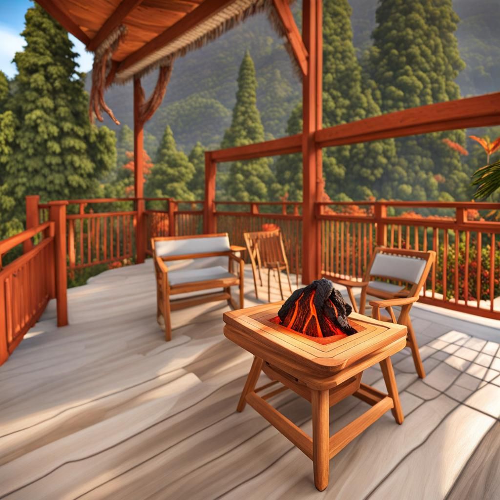 Volcano Eruption with Lava Flow on Deck