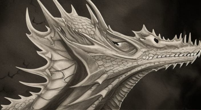 Dark Fantasy Dragon Concept Art in 8K