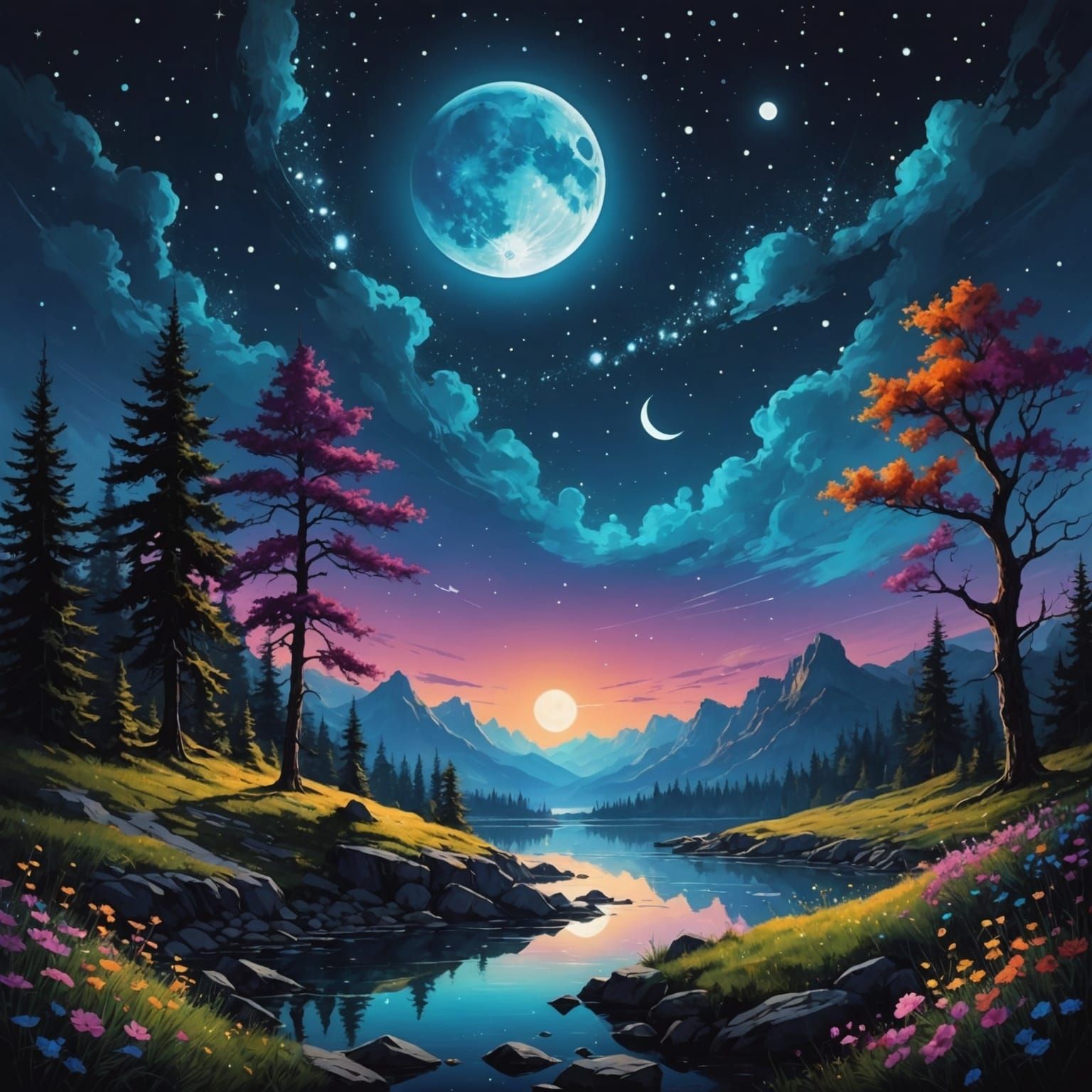 Psychedelic Cosmos: Sounds of a Surreal Night Sky