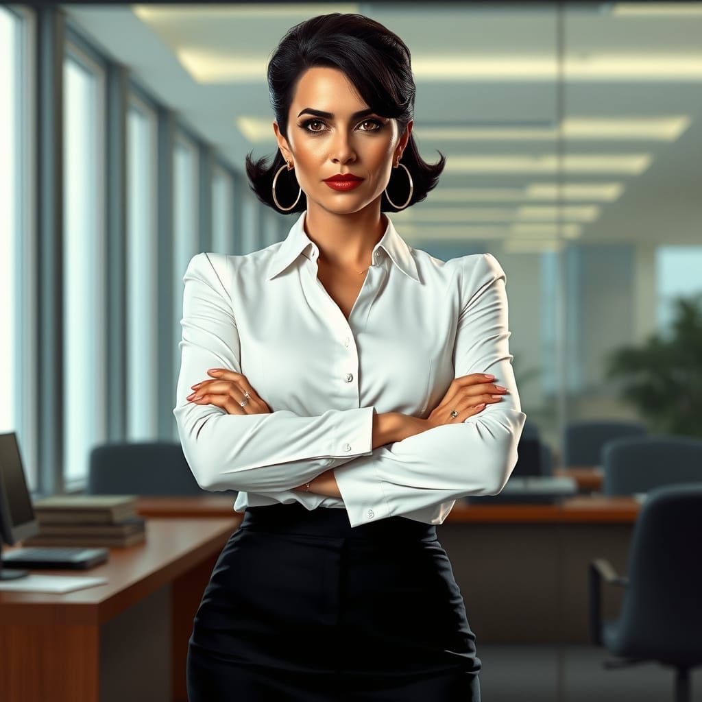 Confident Executive Woman in Modern Corporate Setting