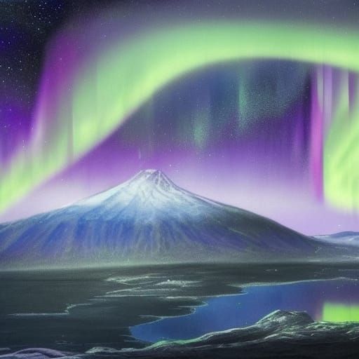 Leo Constellation Under Northern Lights, Splash Art