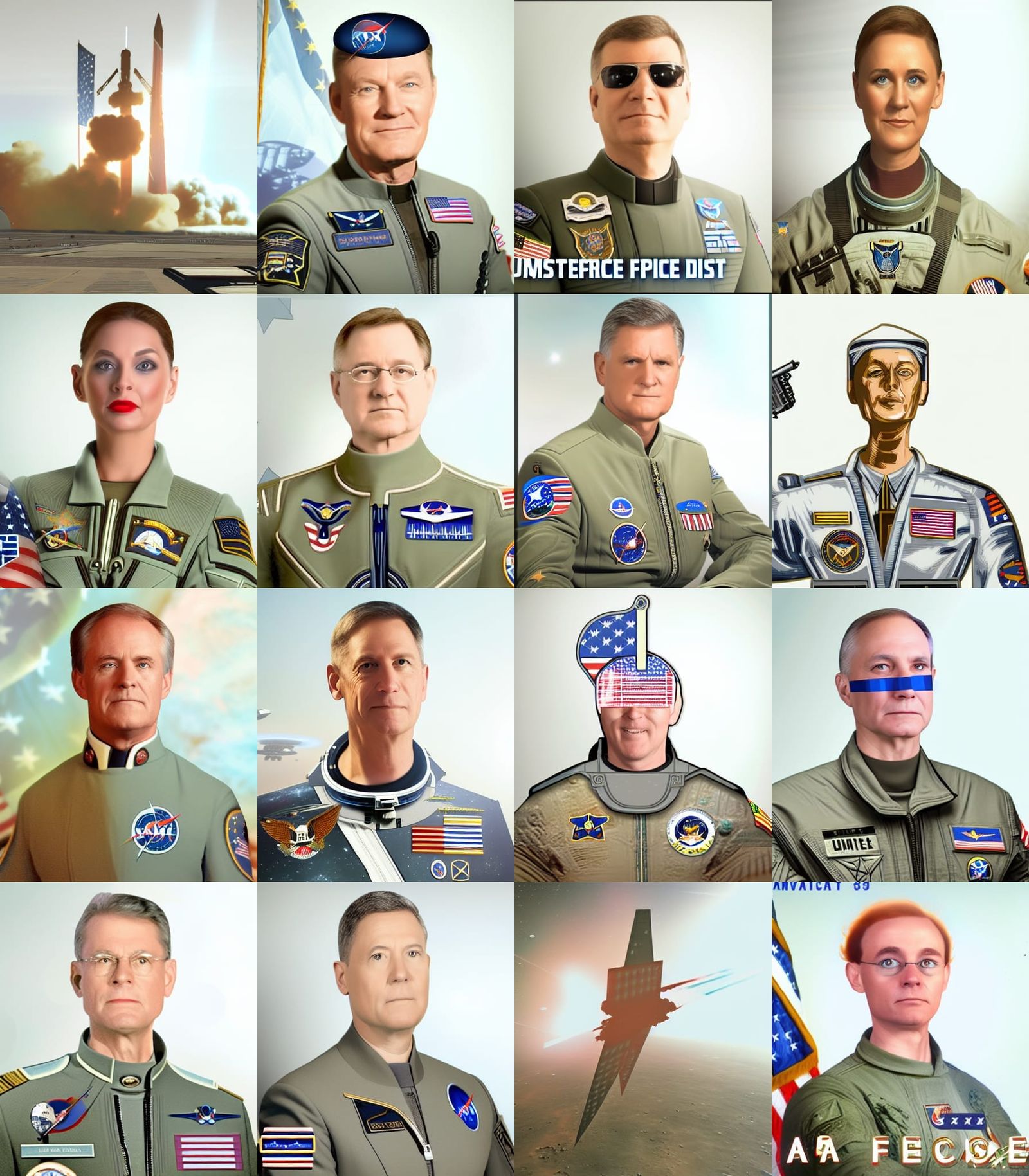 Space Force: Women Astronauts in Retro Sci-Fi Style