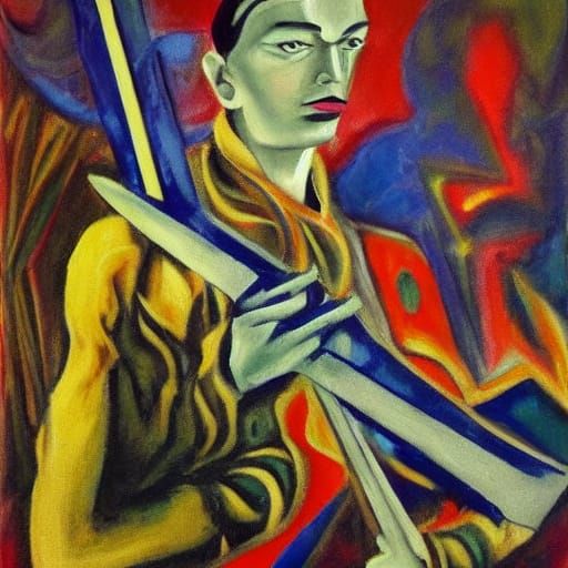 Vampire Lord in a Swirling Storm of Elemental Energy