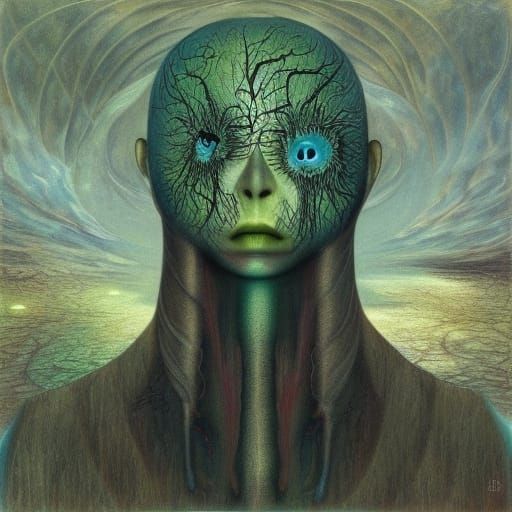 Insane Reflection in Steampunk Surrealism