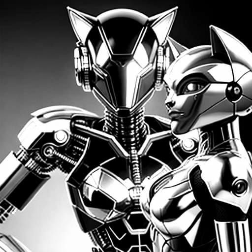 Chrome Gynoid and Cybernetic Cat