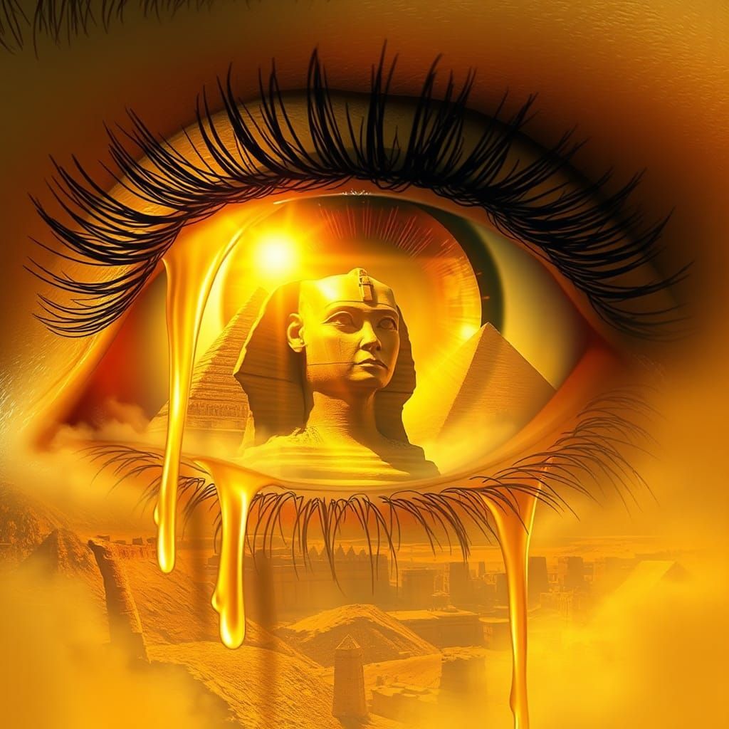 Eye of Sphinx: Surrealist Dreamscape in Digital Art
