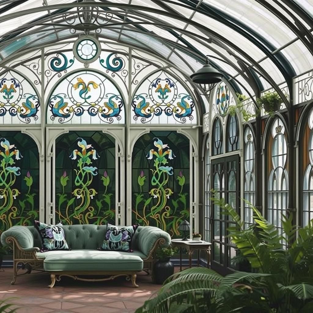Art Nouveau Conservatory with Organic Shapes