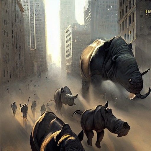 Sinister Wall Street Rhinos by Rutkowski
