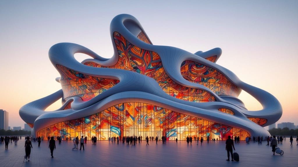 Indian Monument in Zaha Hadid Parametric Style