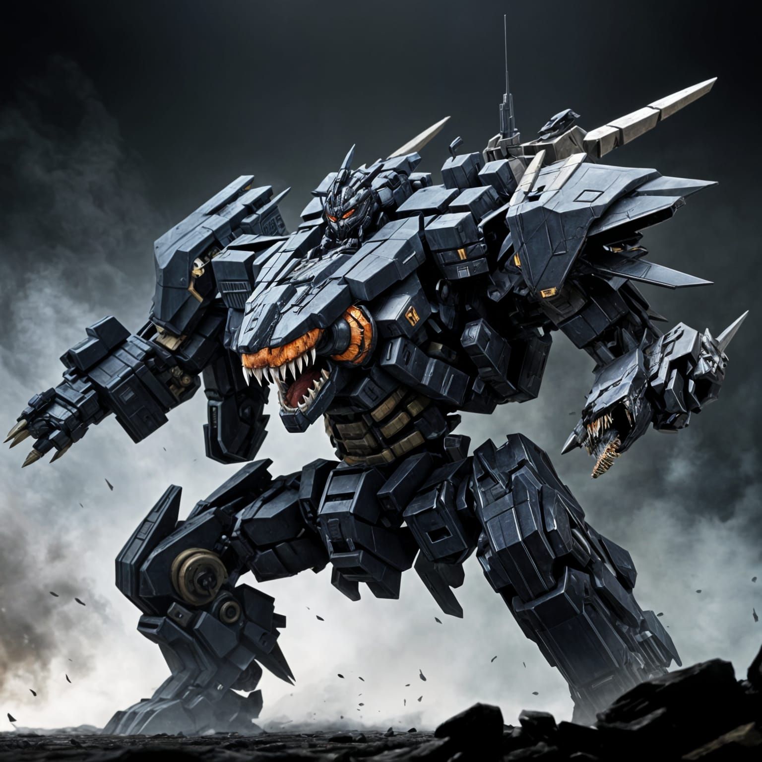 Cybermecha Battlesuit in Steel Armor