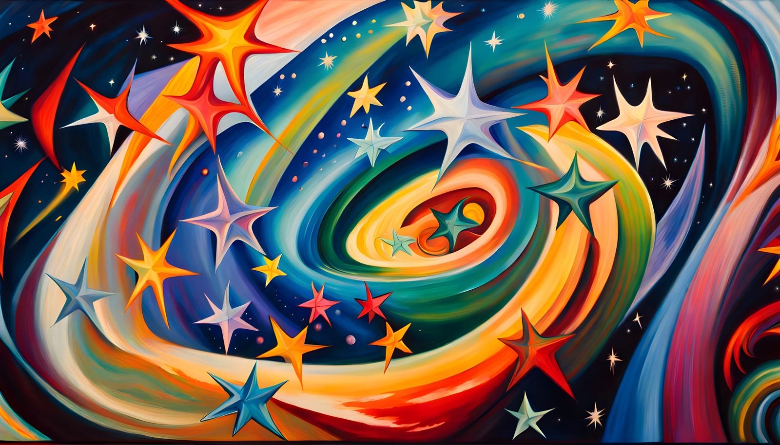 Iridescent Star Cluster Formation in Abstract Expressionism