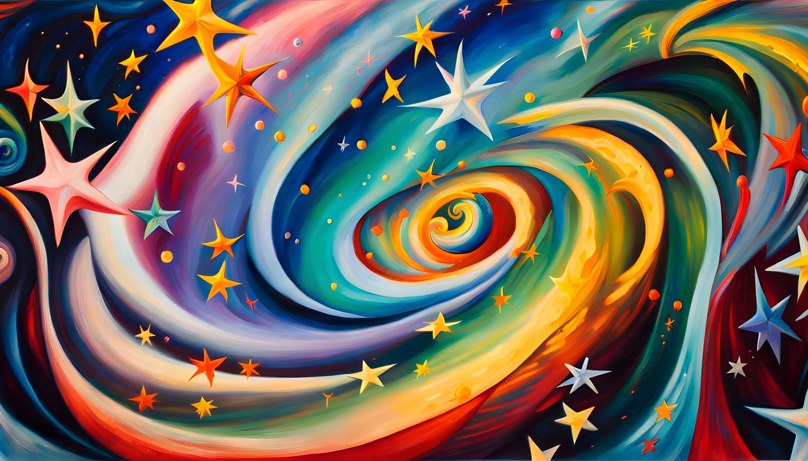 Iridescent Star Cluster Formation in Abstract Expressionism