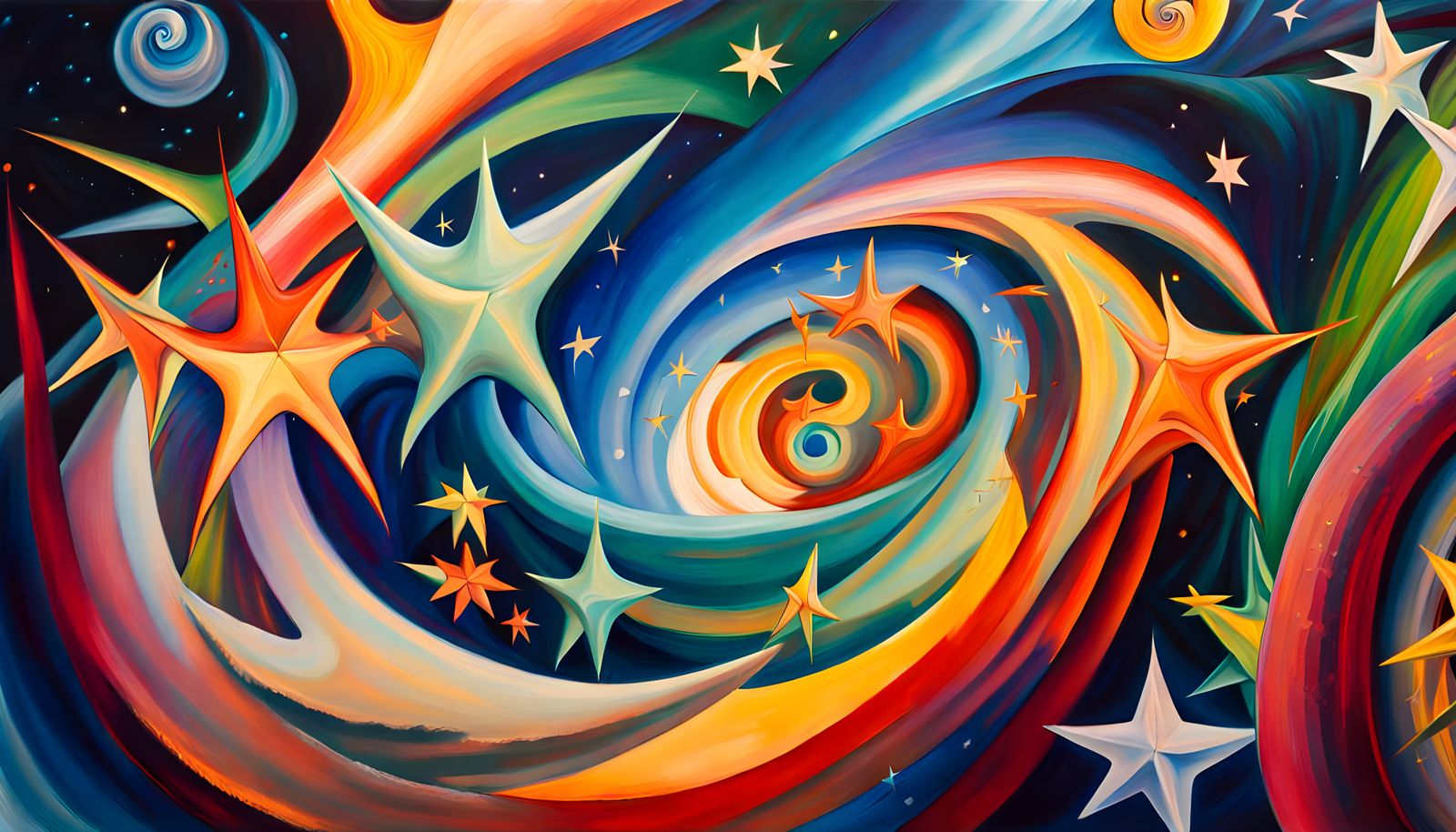 Iridescent Star Cluster Formation in Abstract Expressionism