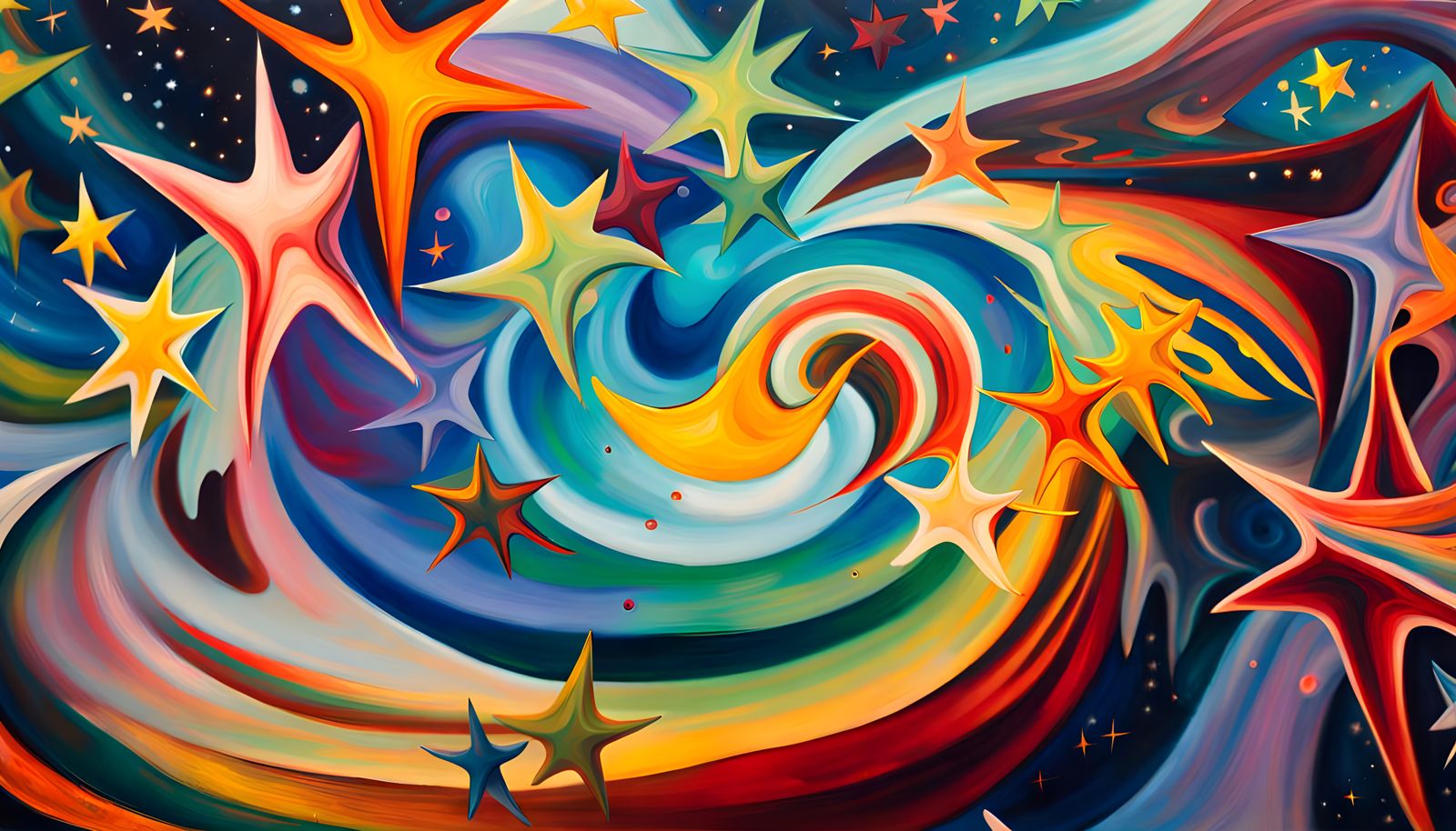 Iridescent Star Formation in Abstract Expressionism