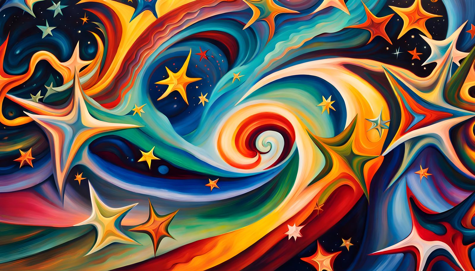 Iridescent Star Cluster Formation in Abstract Expressionism