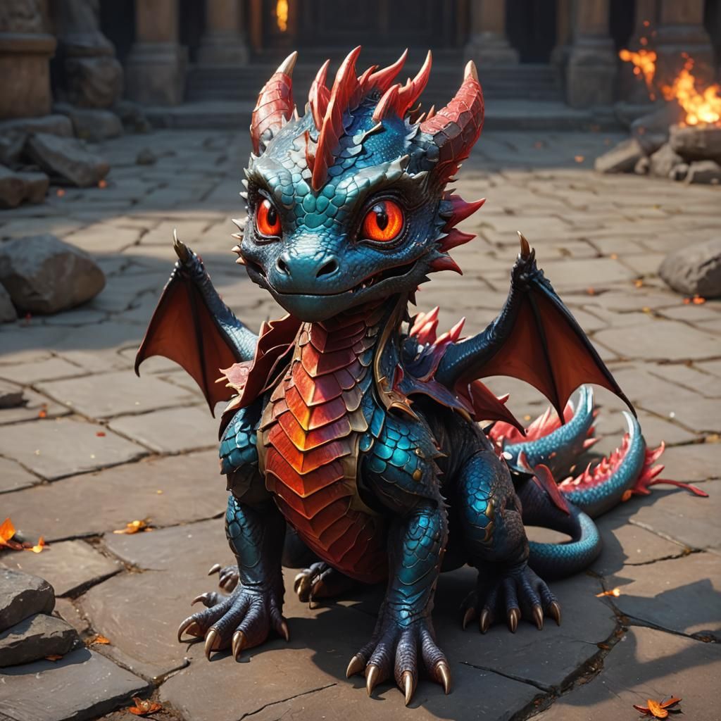 Cute iridium baby dragon