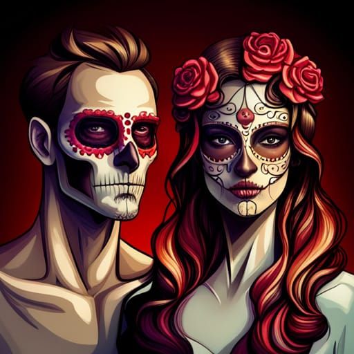 Day of the Dead Portrait in Hyperrealistic Style