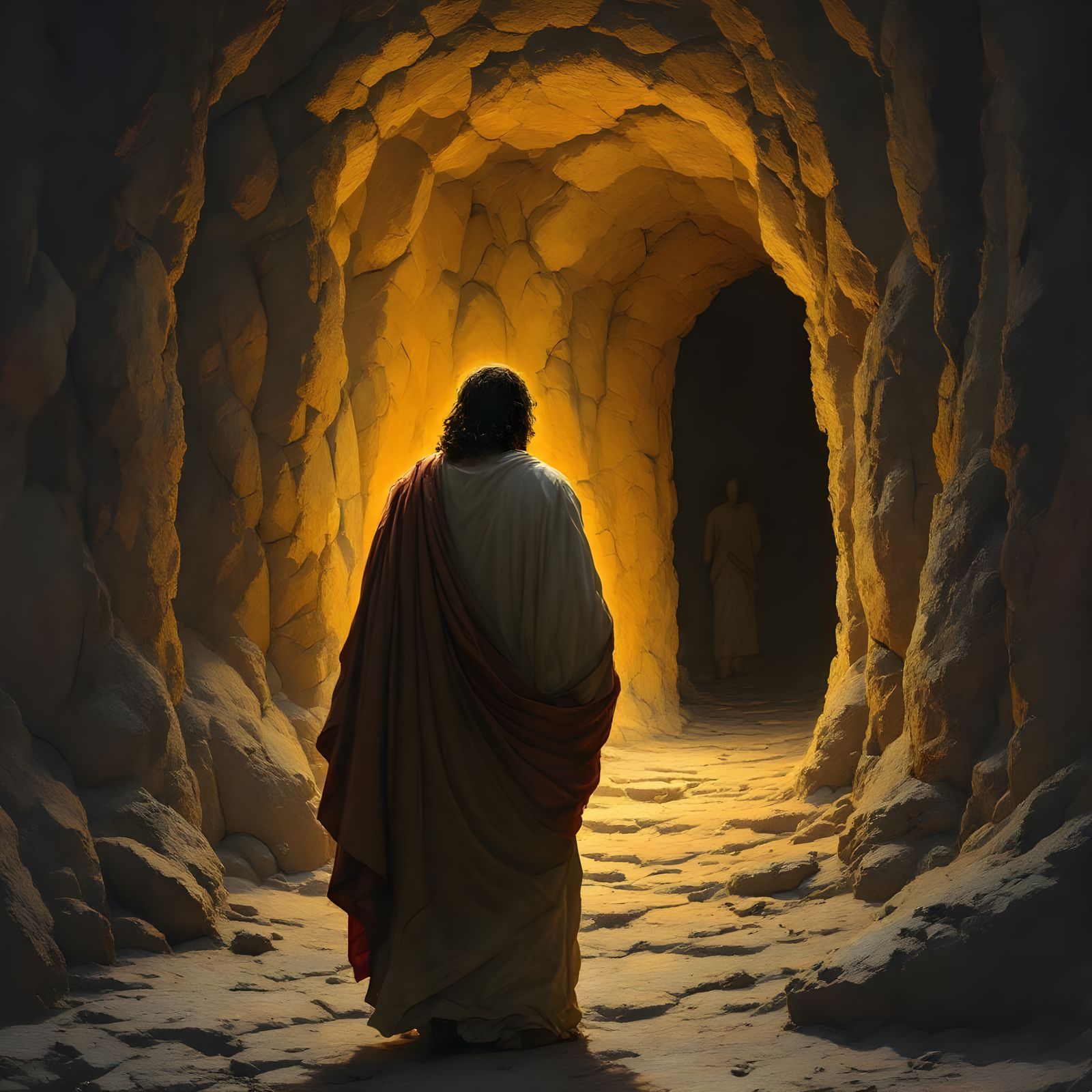 Jesus Christ and Lazarus Resurrection Scene