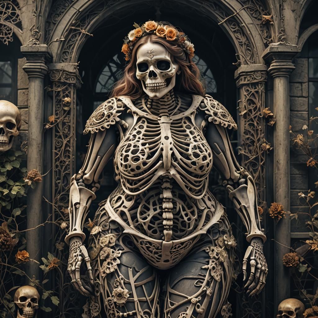 Hyperrealistic Skeleton Girl in High Definition