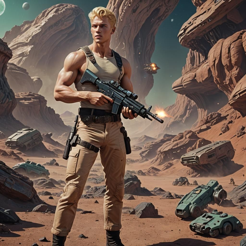 1950s Space Opera Hero on Alien Planet