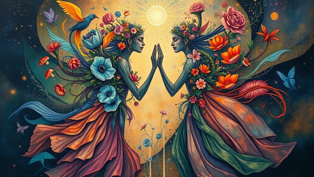 Celestial Bodies Unite in Vibrant Fantasy Realm