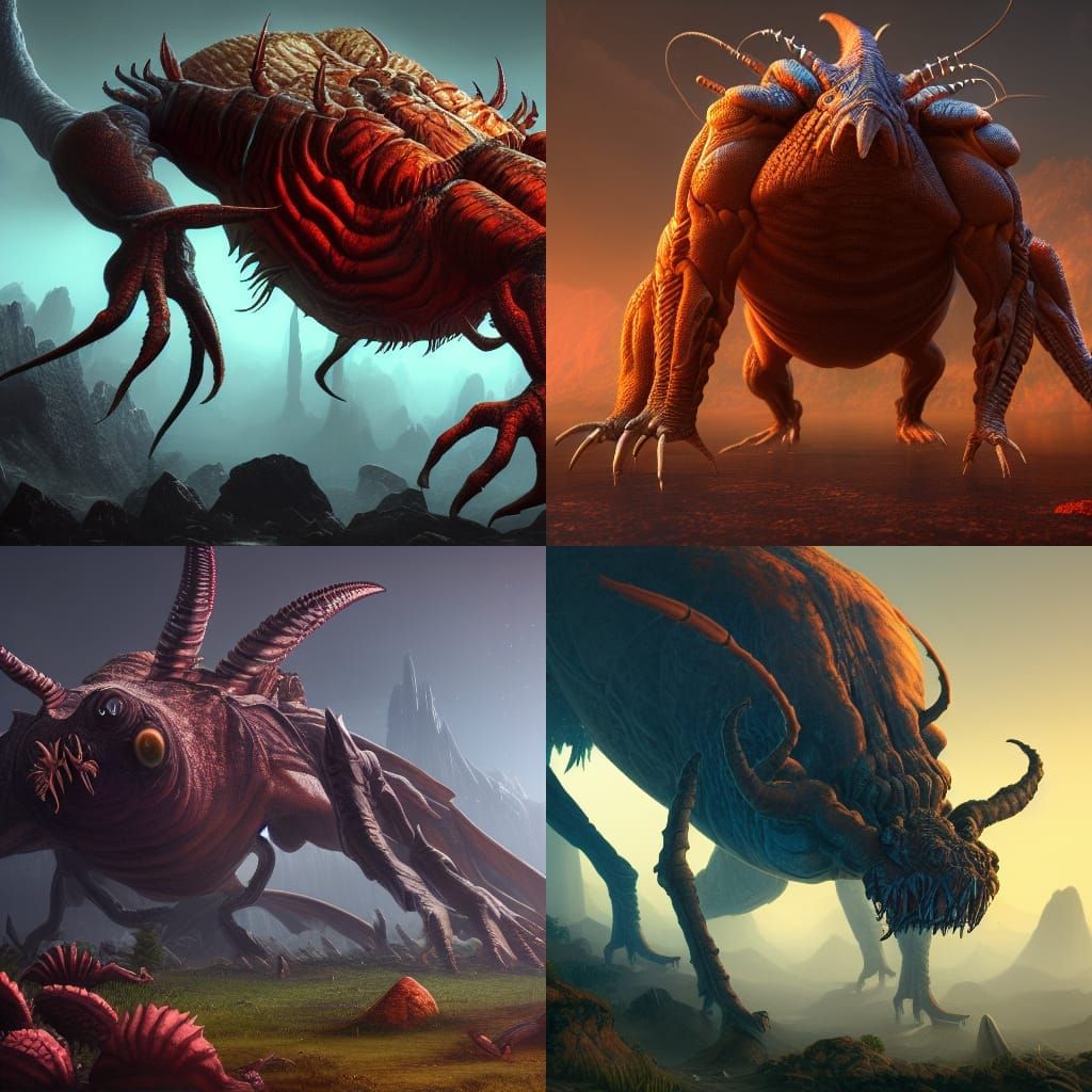 Giant Mutant Cockroach in Detailed Matte Painting