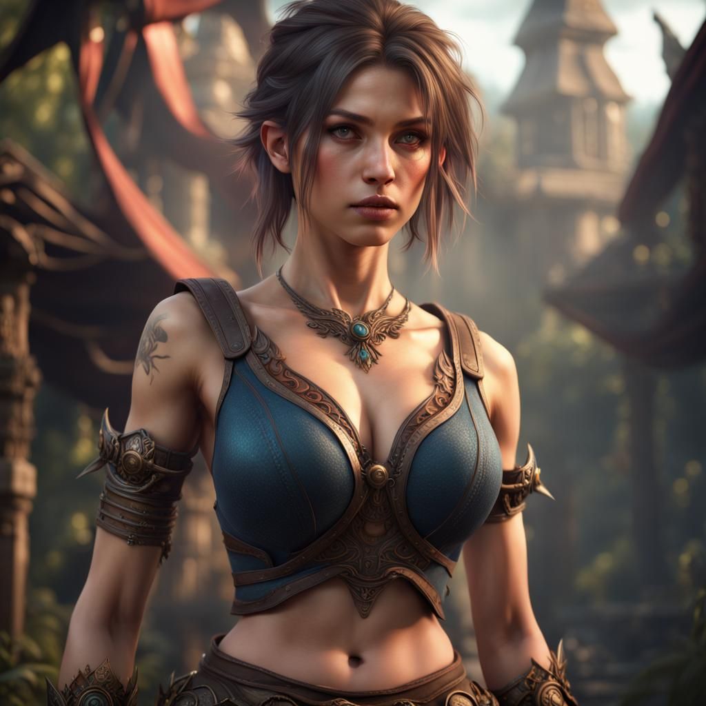 Fantasy Portrait of Woman in Crop Top