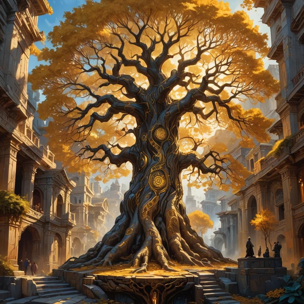 Golden Tree City: Fantasy Concept Art