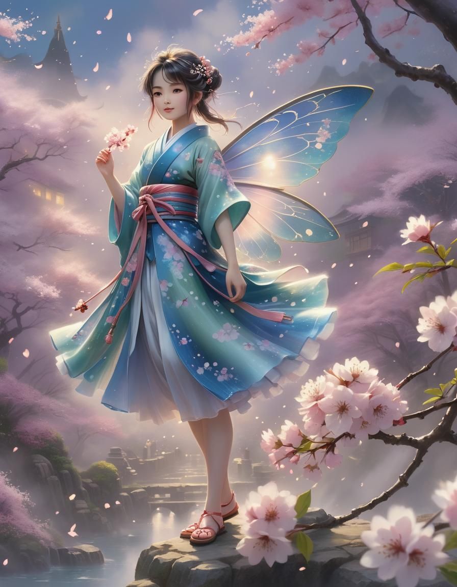 Ethereal Fairy in Japanese Anime Style