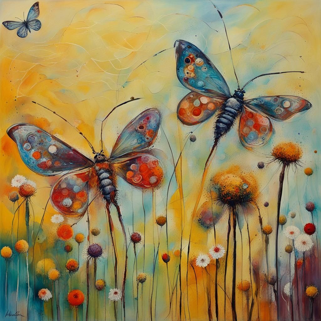 Loving Couple Embraced in Summer Meadow